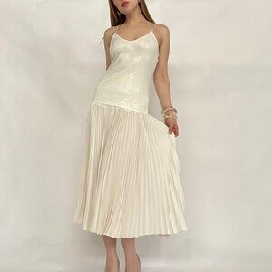 Express White Sequin Tank Top